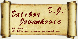 Dalibor Jovanković vizit kartica